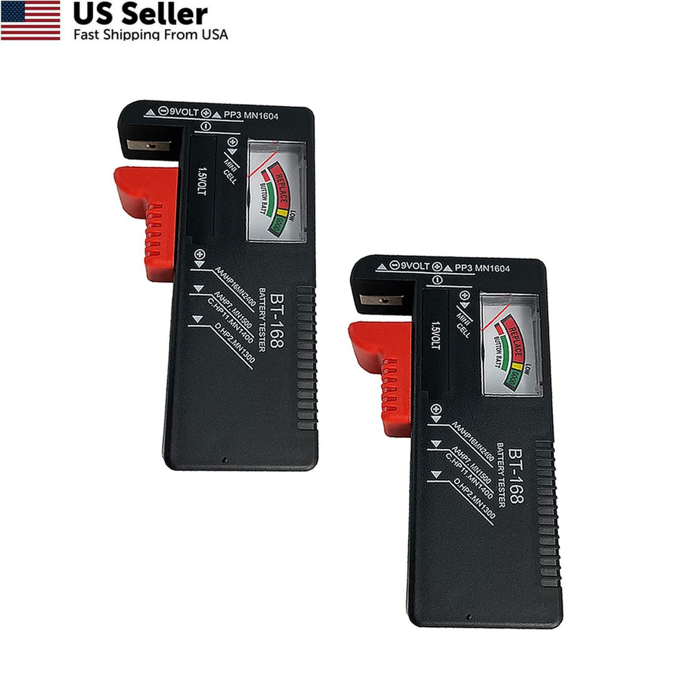 Battery Tester Checker, Universal Small for AAA AA C D 2, Red