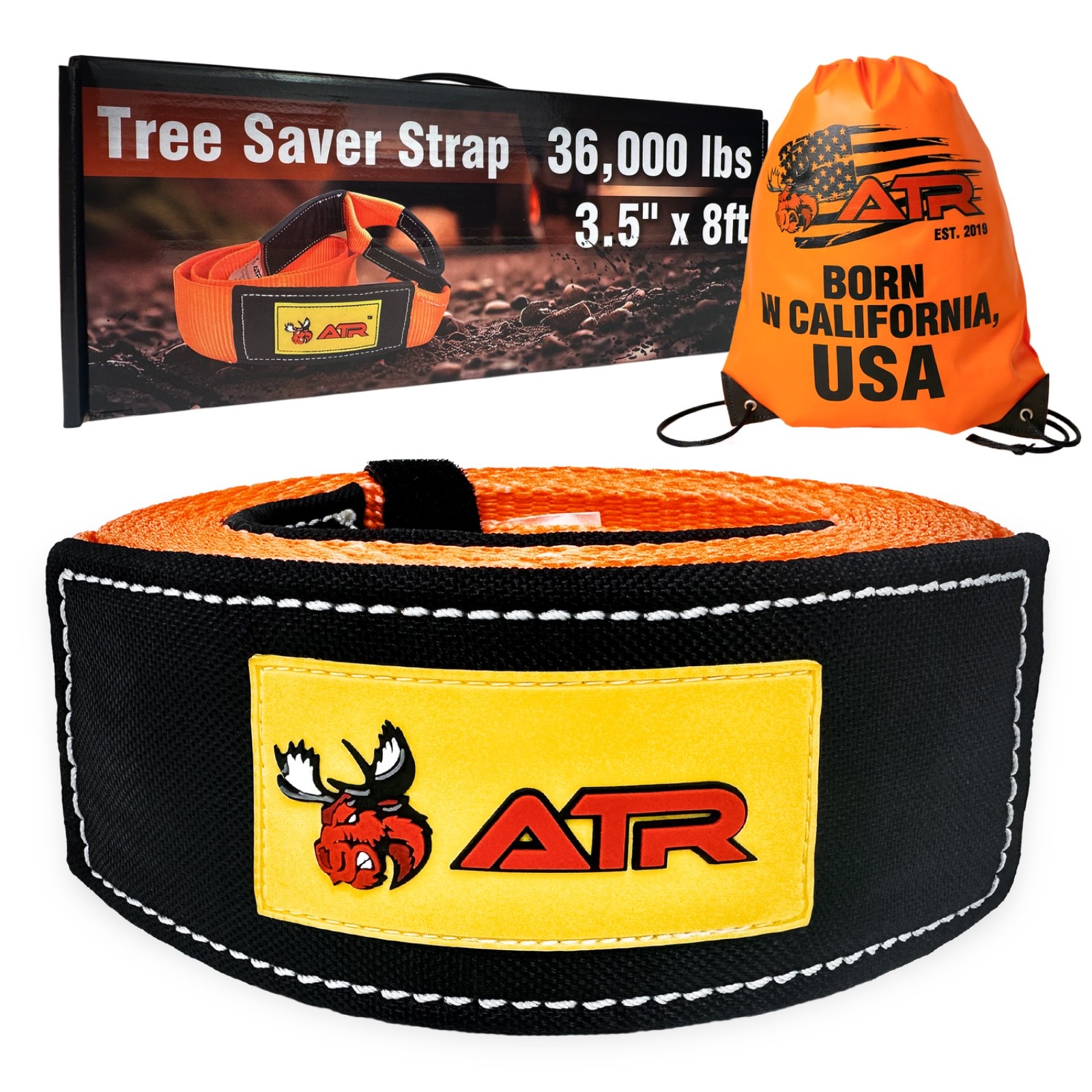 ATR Tree Saver Strap 3.5" x 8ft – 36,000 lbs Break Strength, Heavy Duty Strap
