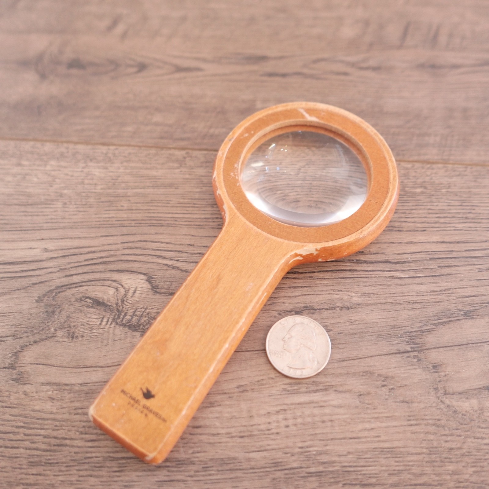 Michael Graves 6x Magnifying Glass Solid Wood Handles !!!