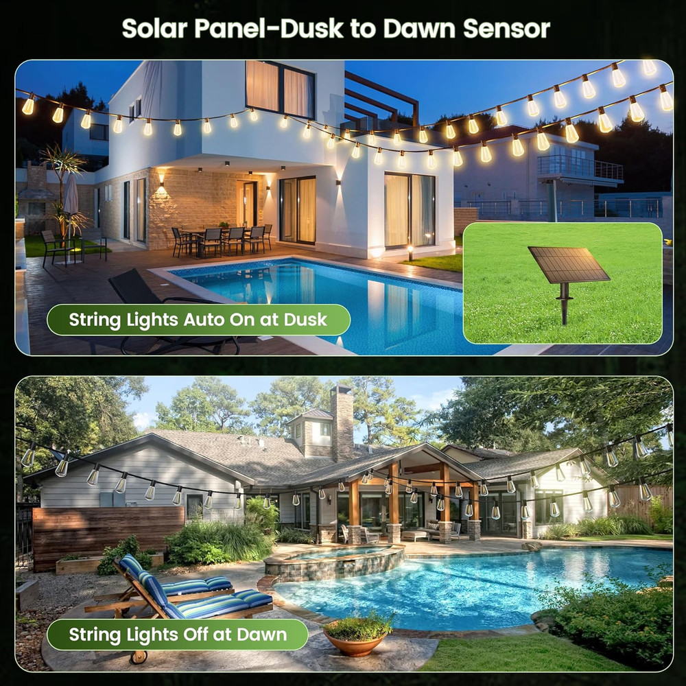 Replacement Solar Panel - Compatible with Solar Powered Outdoor String Lights -
