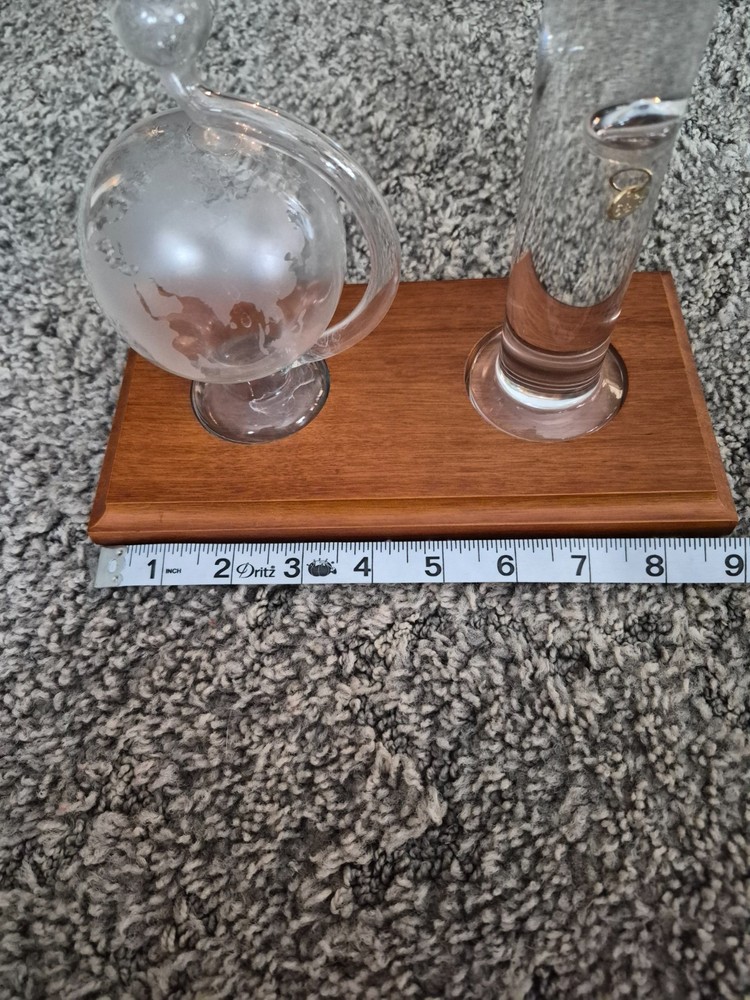 Galileo Thermometer with Glass Globe Barometer