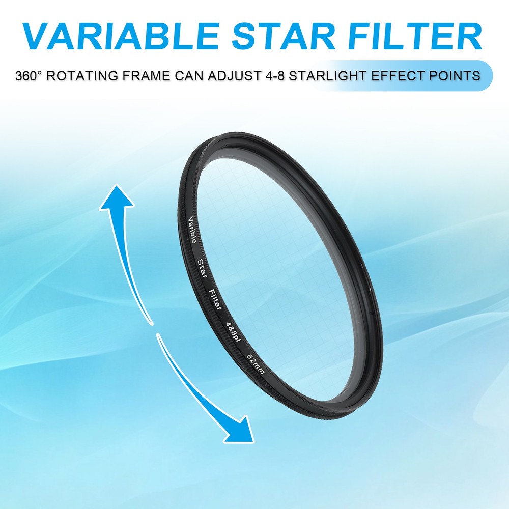 82mm Variable Star Filter 4-8 Points for Night Scenery Glassworks,1Pcs
