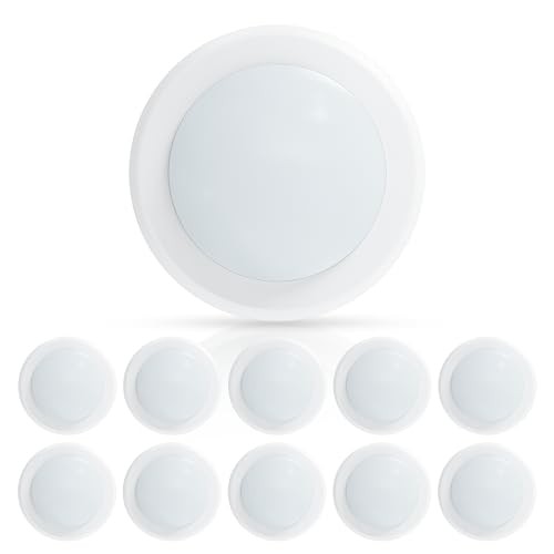 10 Pack 6" LED Disk Lights - Dimmable Flush Mount Ceiling 5000K Daylight