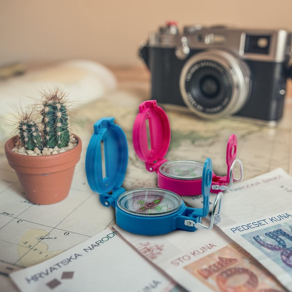 2-Pack Lensatic Compasses Hiking Backpacking Orienteering Compass Navigation ...