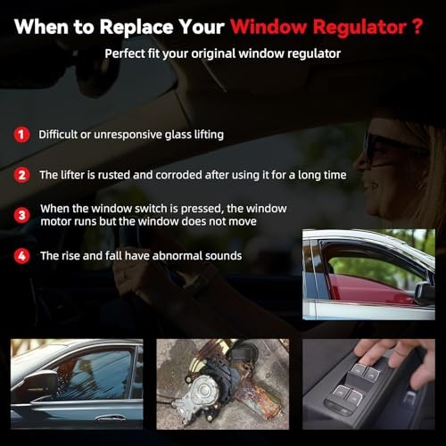 Front Left Driver Side Power Window Regulator with Motor Assembly - Compatible