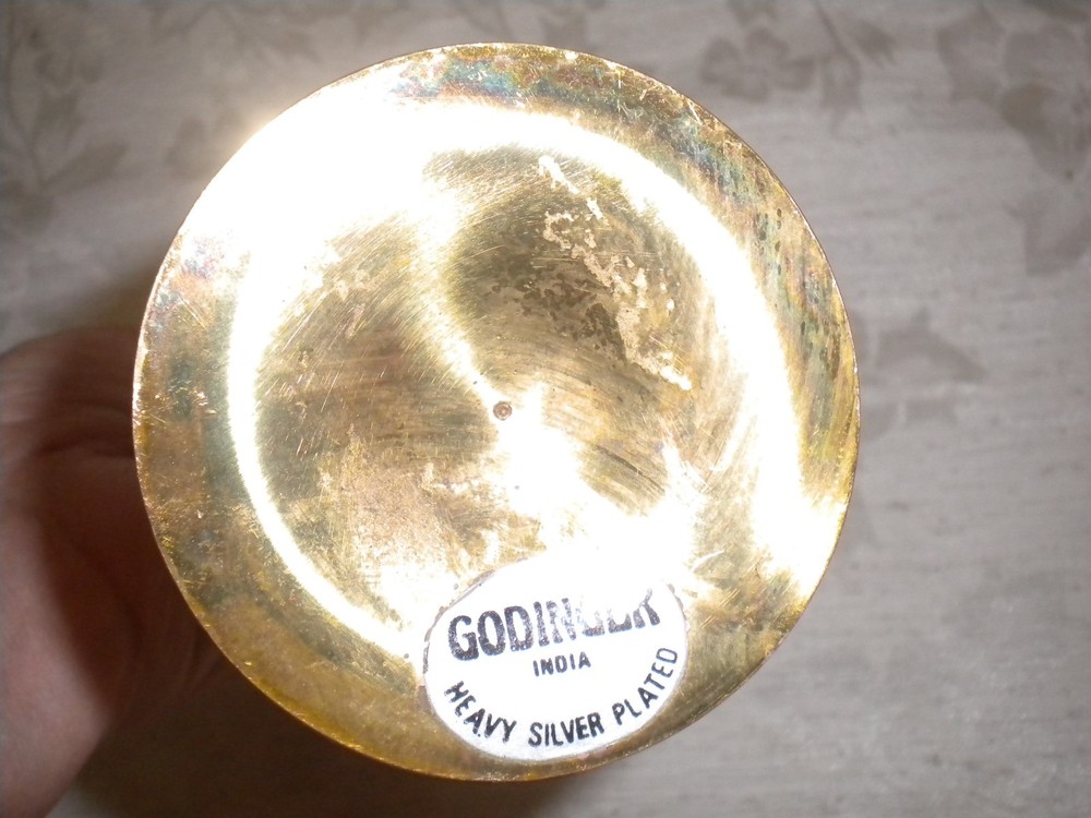 GODINGER Silver Plated Bud Vase with Brass Eagle Estate Find Bin02