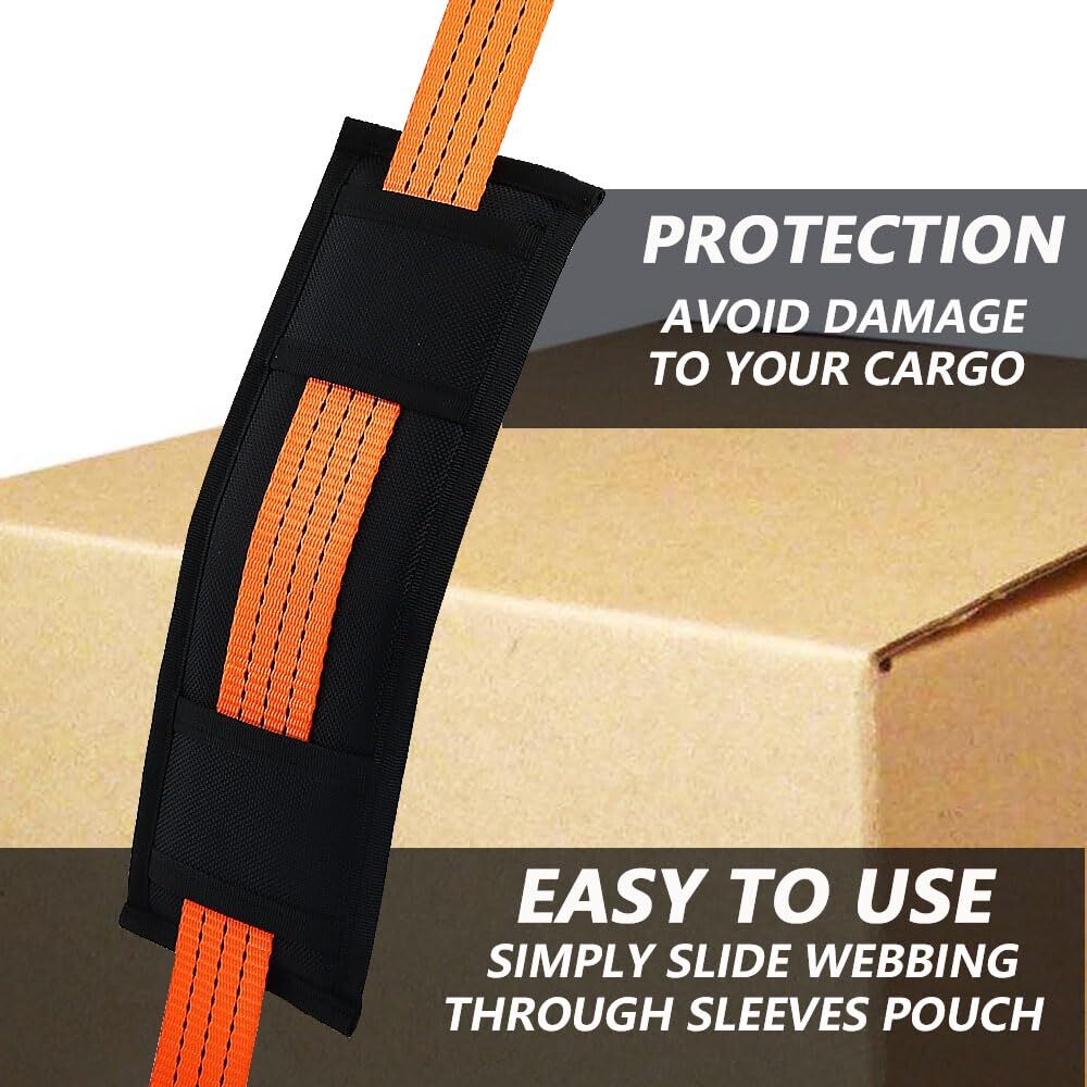 4 Pack Universal Tie Down Strap Protector Sleeve Ratchet Strap Protector Slee...