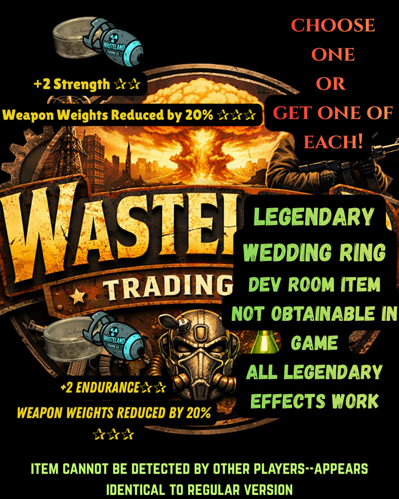 Fallout 76 PC Legendary Wedding Rings |2 Types| |Dev Room Items|