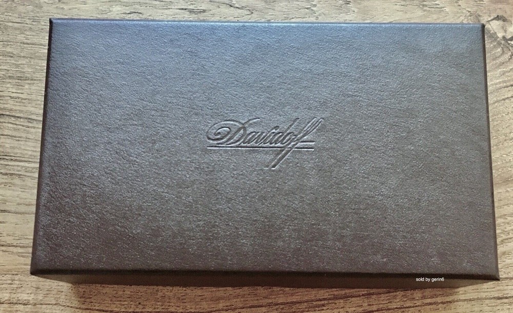Davidoff Brown Leather Leaf Pattern XL-2 Double Cigar Case / Pouch 105584