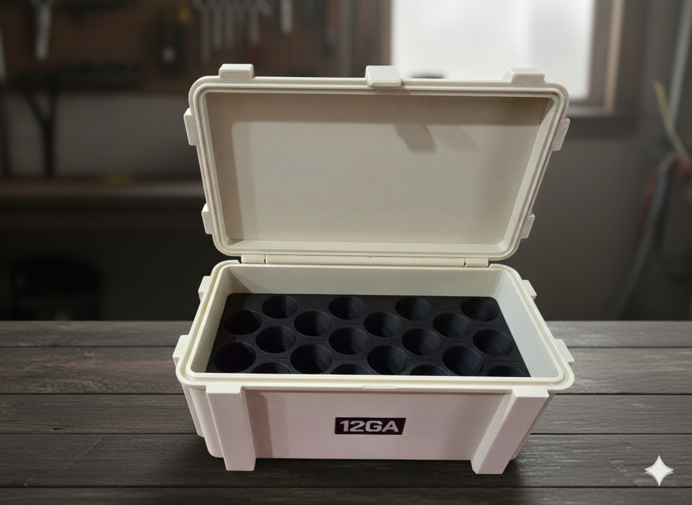 Ammo Box Hard Case Holder 12GA 3D Printed Quality