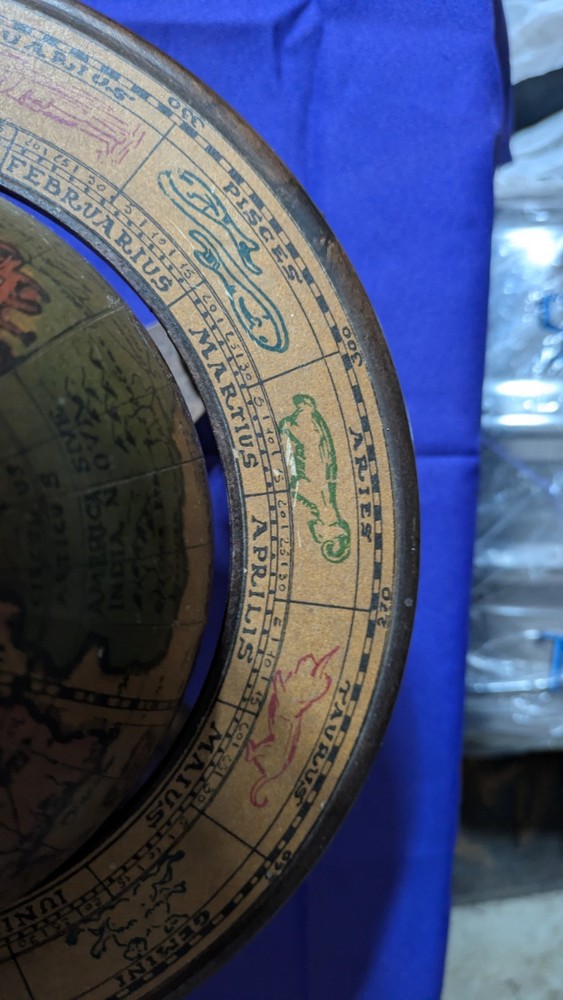Celestial Globe Desk/Tabletop Rotating Zodiac Signs Brown Multicolor