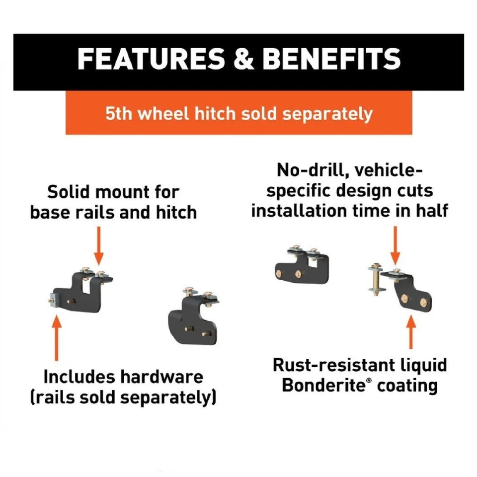 Curt Custom 5th Wheel Bracket Kit for Ram 2500 16427 (ST)