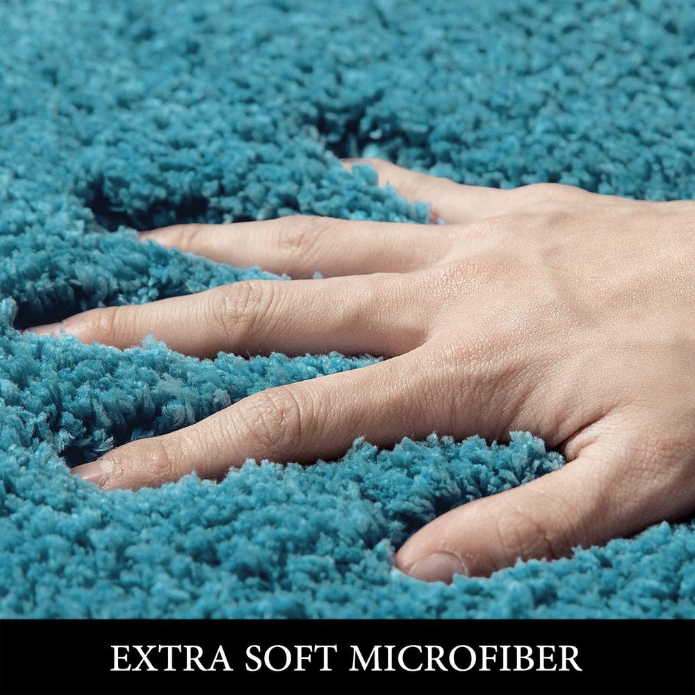 MIULEE Teal Bathroom Rugs, Soft Absorbent 1'8" x 2'6" (Rectangular),