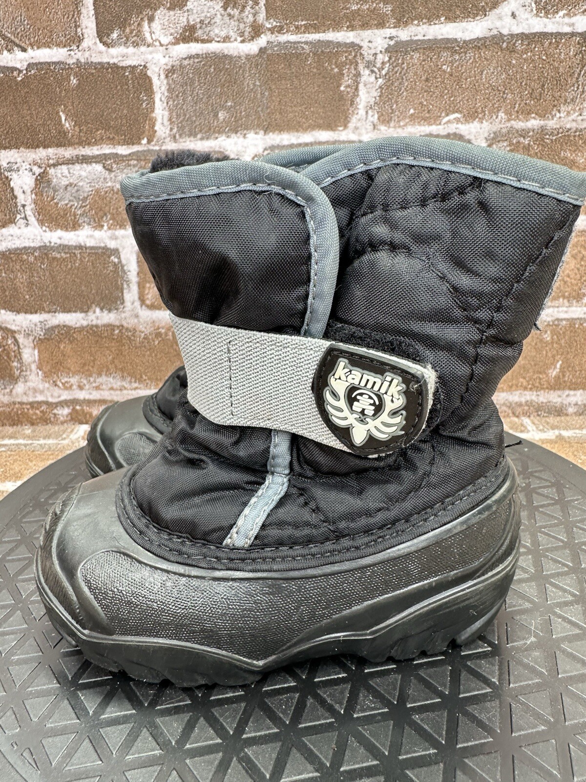 Kamik Snowbug Winter Fur Lined Snow Boots Black Boys Toddler Size 6