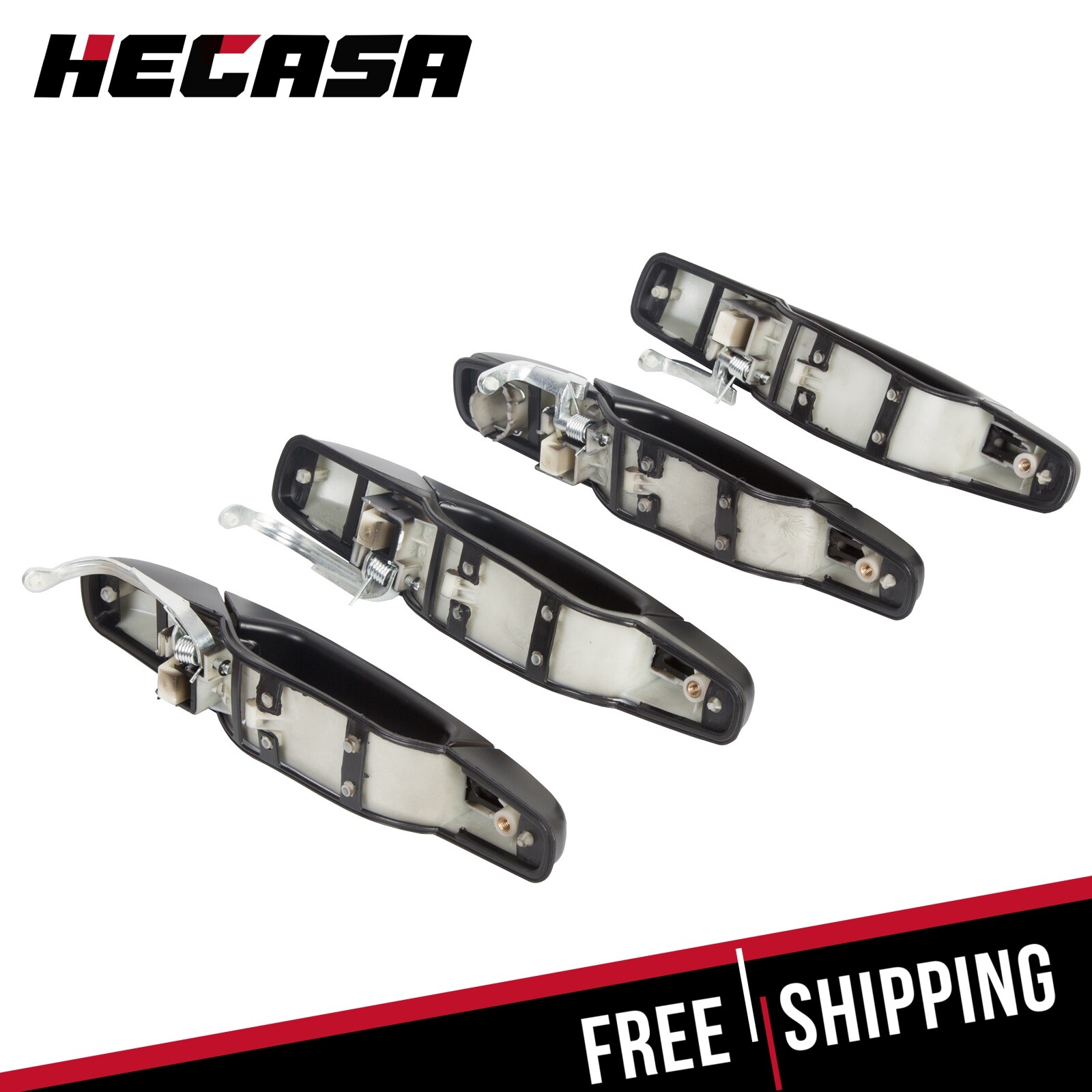 Set of 4 Door Handle Black Front & Rear For Chevy GMC Tahoe Yukon Sierra 07-14