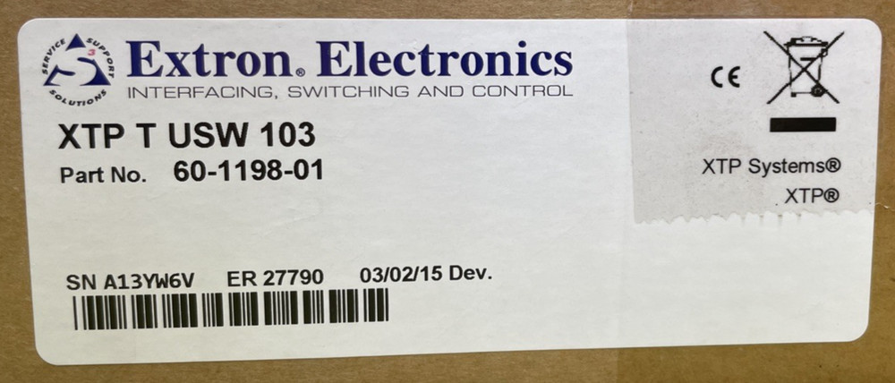 Extron 60-1198-01 XTP T USW 103 ,Three Input XTP Switcher