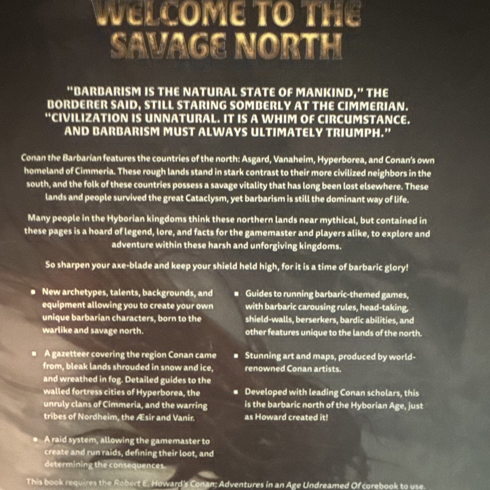 Modiphius Conan RPG Conan the Barbarian Sourcebook EX/NM