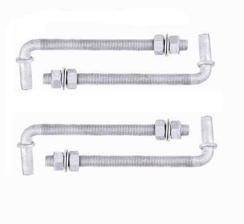 J-Bolt Post Hinge with 5/8" Hinge Pin Galvanized Post Gate Hinge for 8" (4 Pcs)