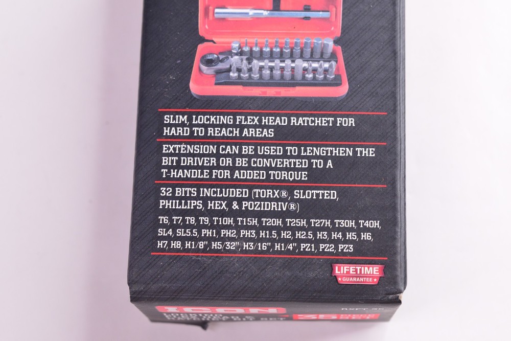 ICON RXFT-35 Locking Flex Head Ratchet Bit Set 35 Piece W/Protective Case