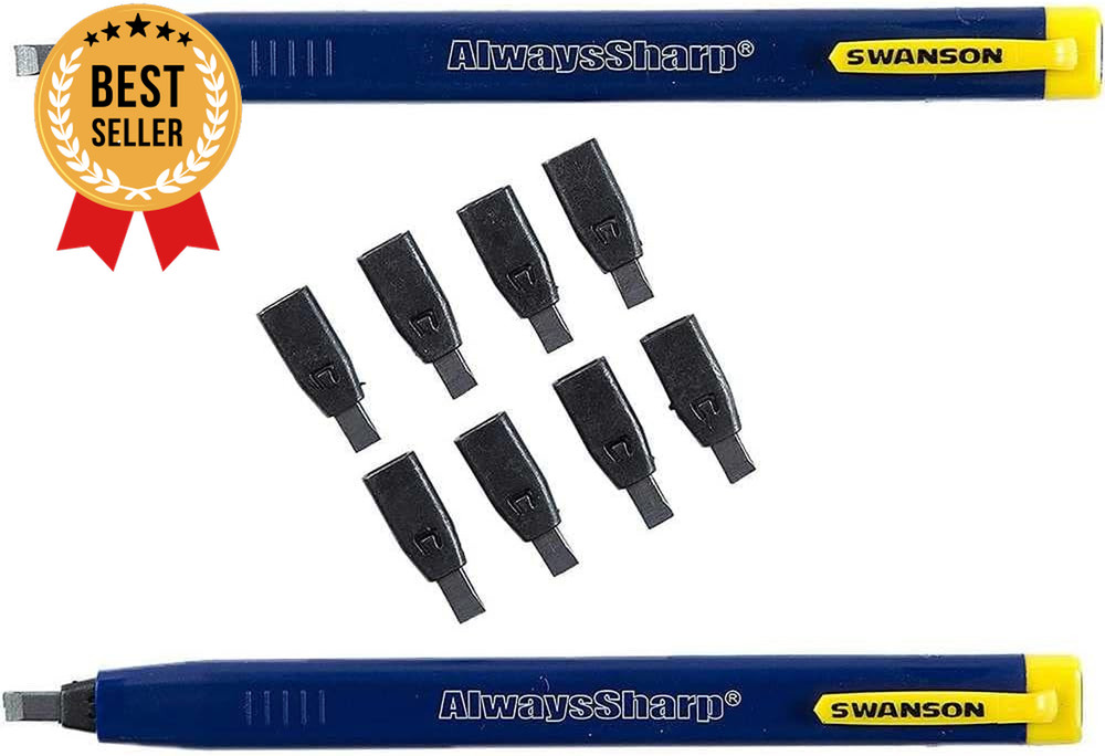 2 Pack Mechanical Carpenter Pencils with 8 Refill Graphite Tips Always Sharp