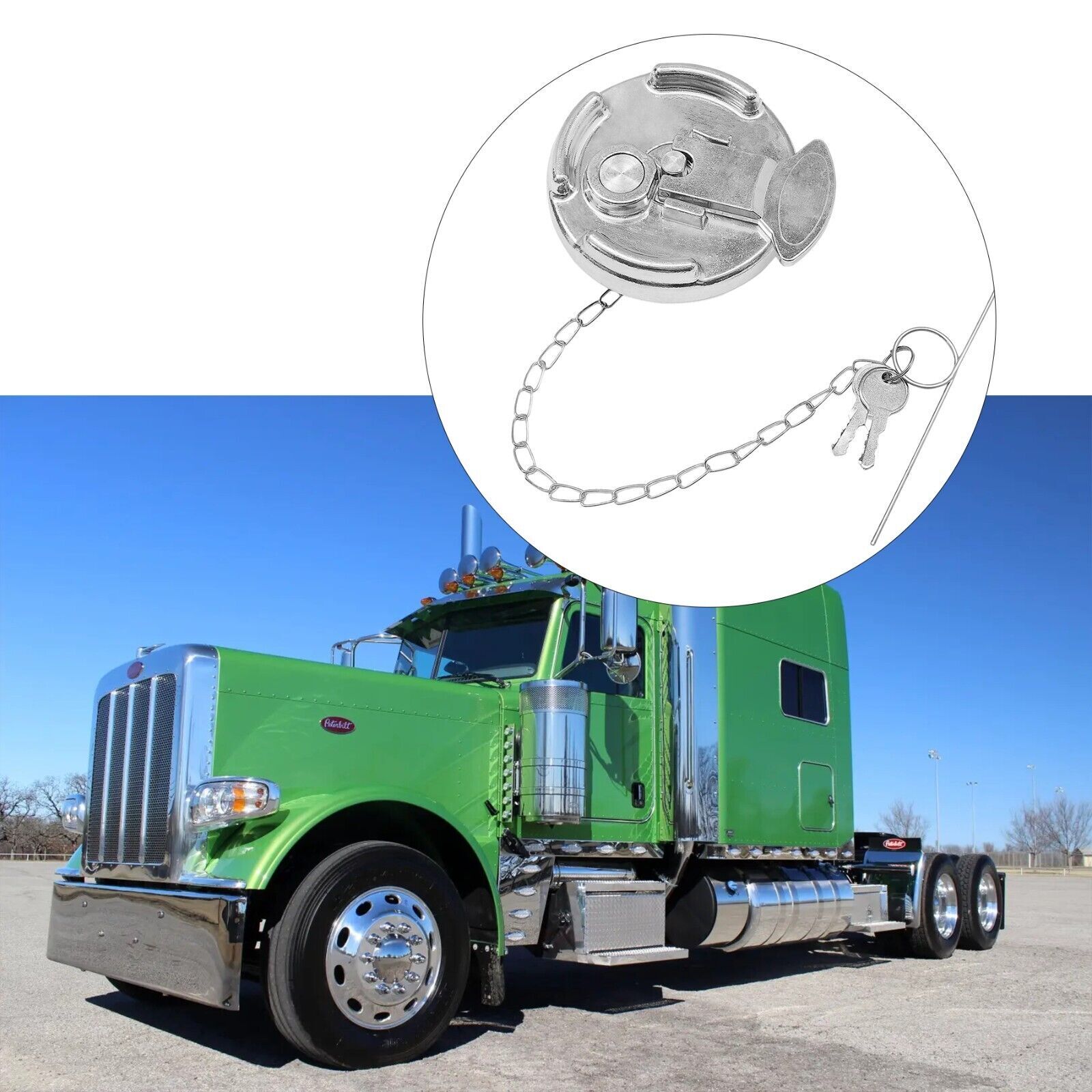 2x Locking Diesel Fuel Cap for 1972-2017 Peterbilt 330-587 Trucks 11-04859-200