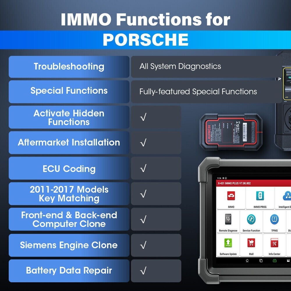 2026 LAUNCH X431 IMMO PLUS Car Key Programming Diagnostic Tool ECU Coding Clone
