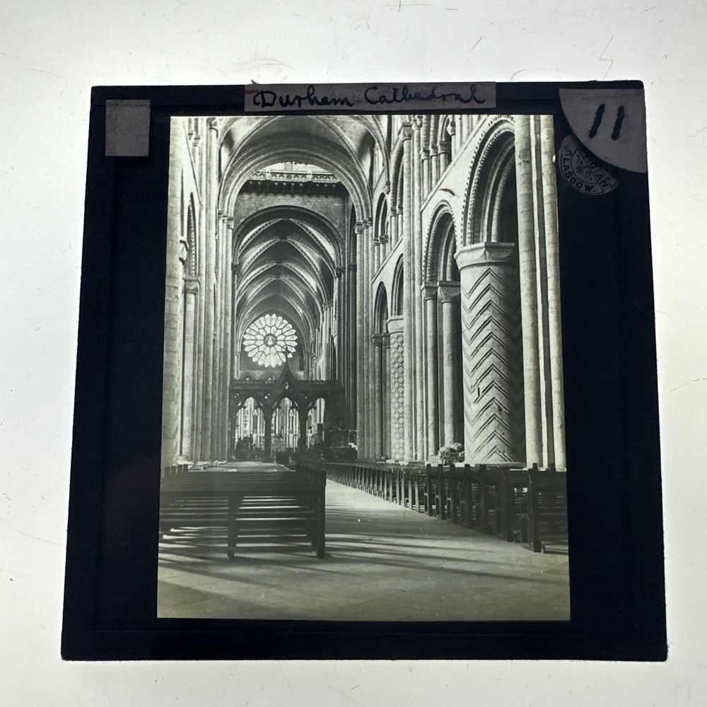 Antique Magic Lantern Slide inside Durham cathedral