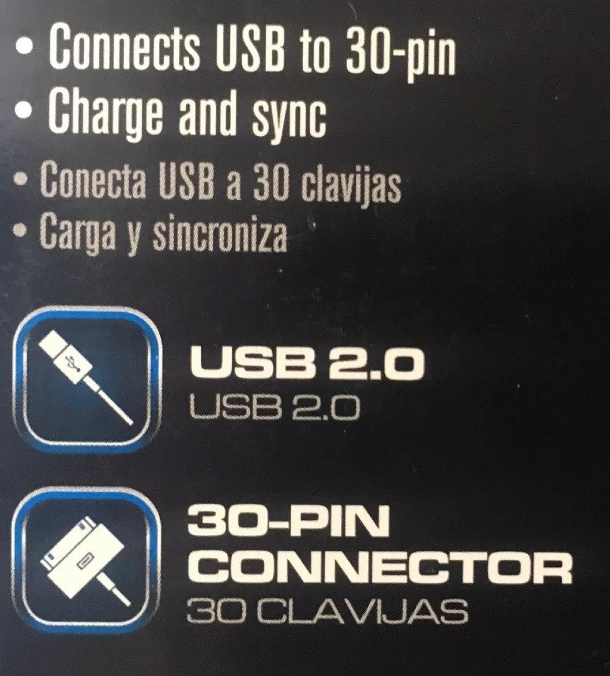 CE E Tech 3 ft. USB to 30-Pin Charging Cable - Red - For iPod-iPhone And iPad