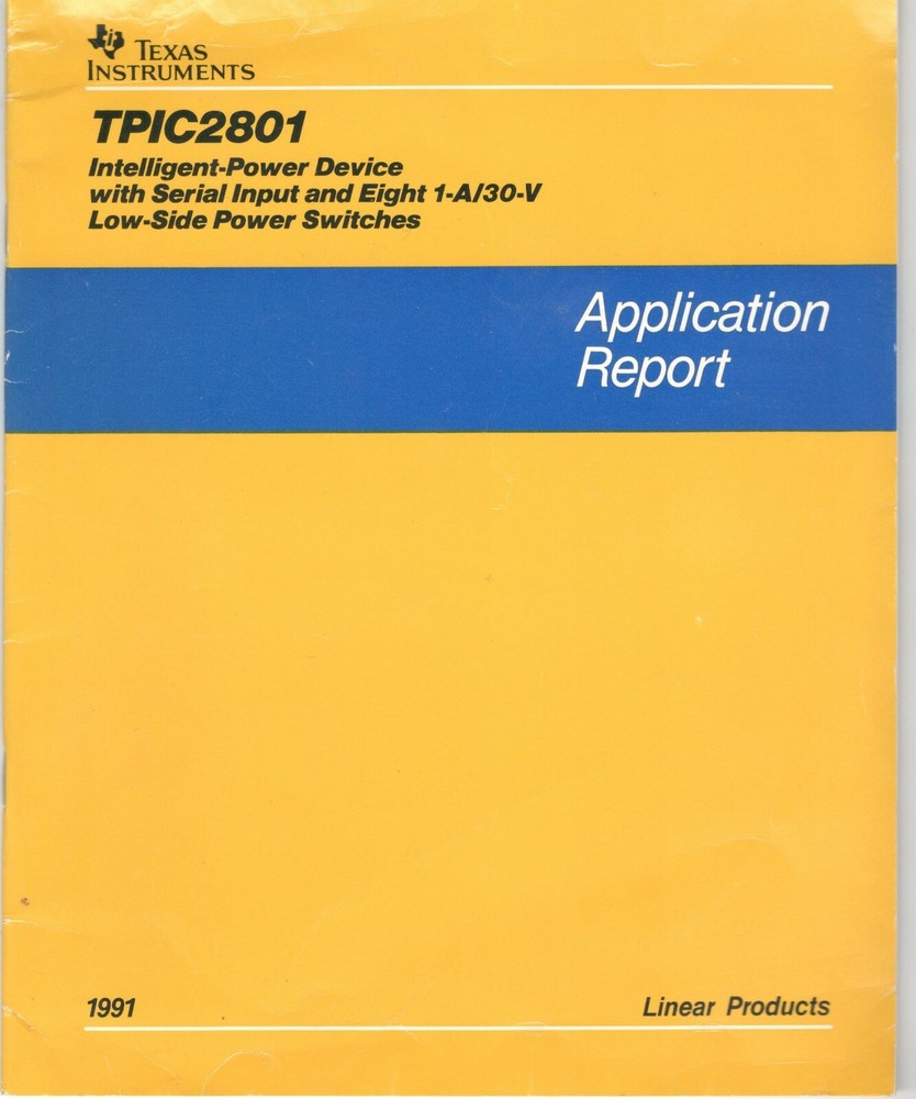 Texas Instruments-TPIC2801 Intelligent Power Devices-Application Report-Linear P