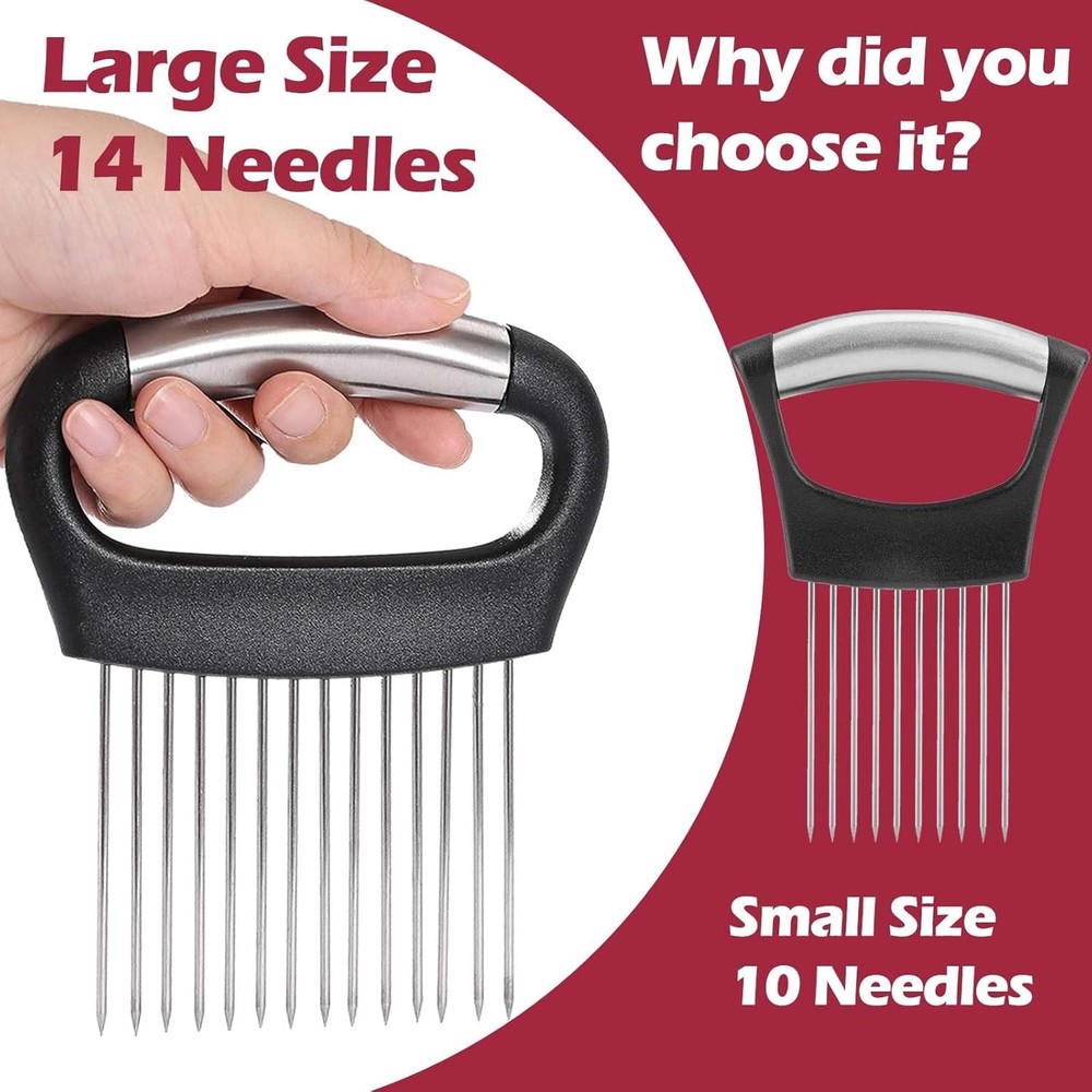 JAYVAR Large Onion Holder for Slicing, Cutter 1 Pack, Silver