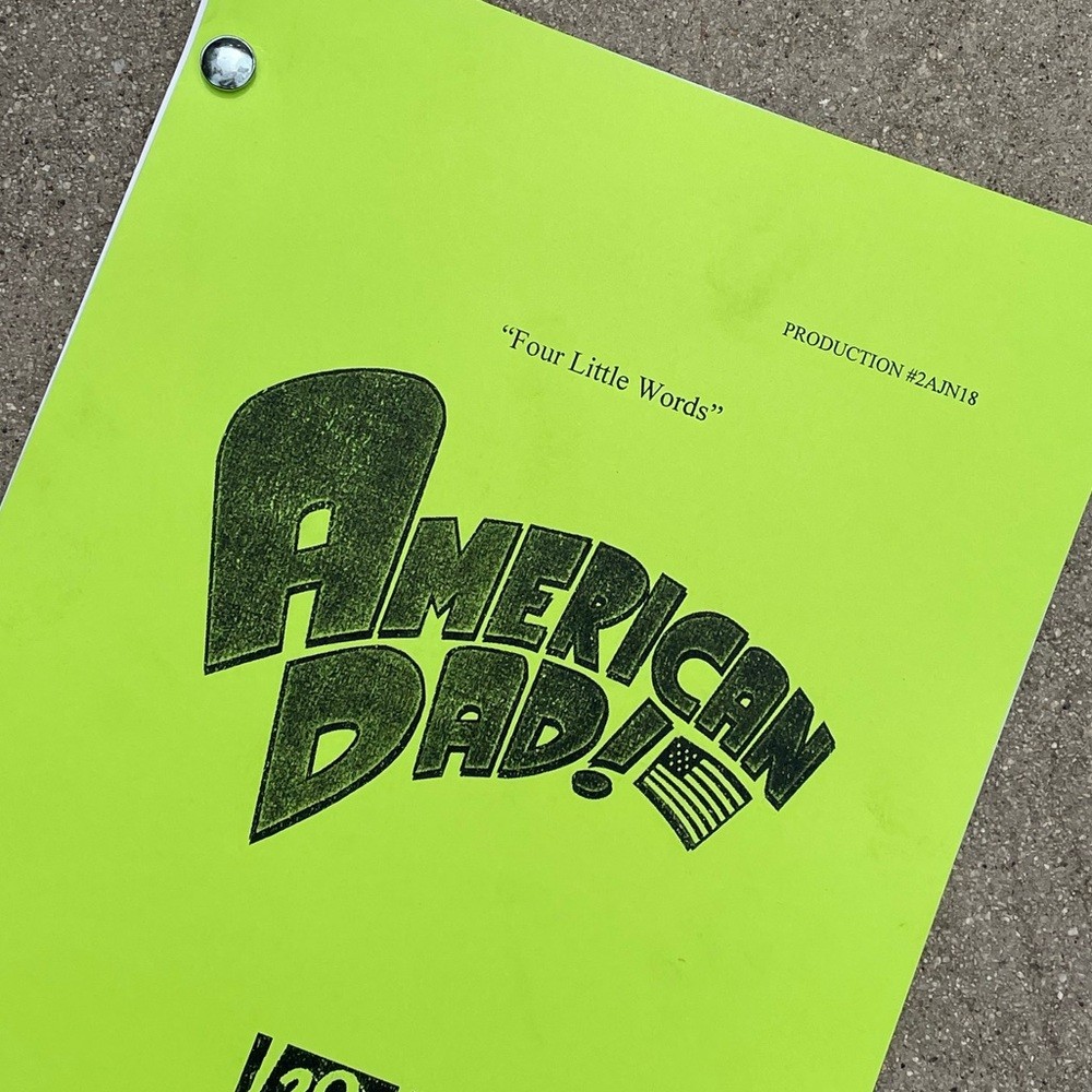 American Dad Original 2006 Production Used Table Draft Script Four Little Words