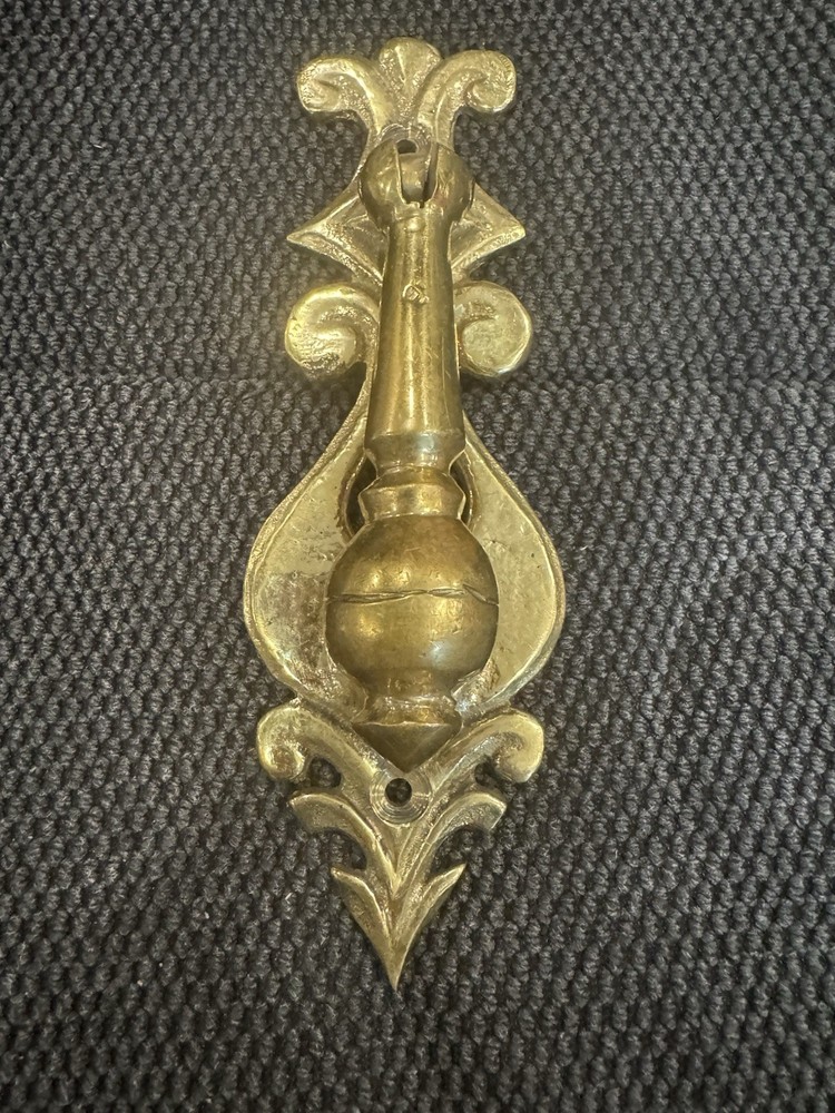 Solid Brass Door Knocker 8" T x 2.5" W-Vintage