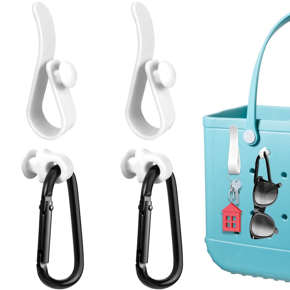 4Pcs Hooks Set Accessories Compatible for Bogg Bag, Insert Small, White
