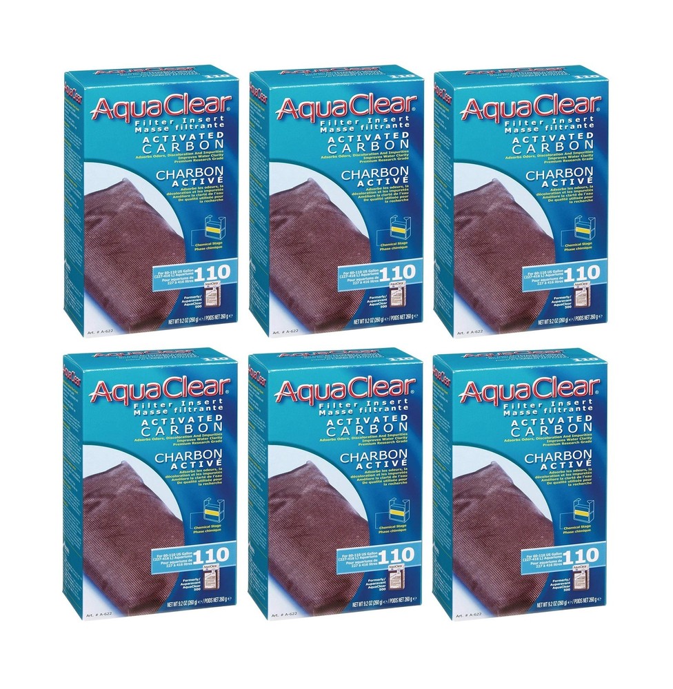 (6 Pack) Aquaclear 110 Activated Carbon Insert