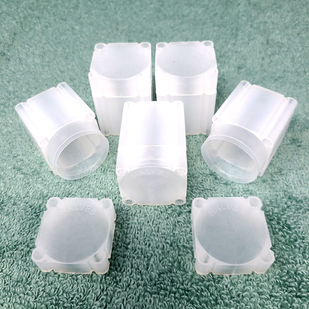 5 Pack Numis Square Coin Tubes Half Dollar size Stackable Storage FREE SHIPPING!