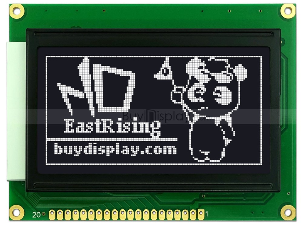 Black 128x64 Graphic LCD Display Module w//KS0107+KS0108 Controller,Tutorial