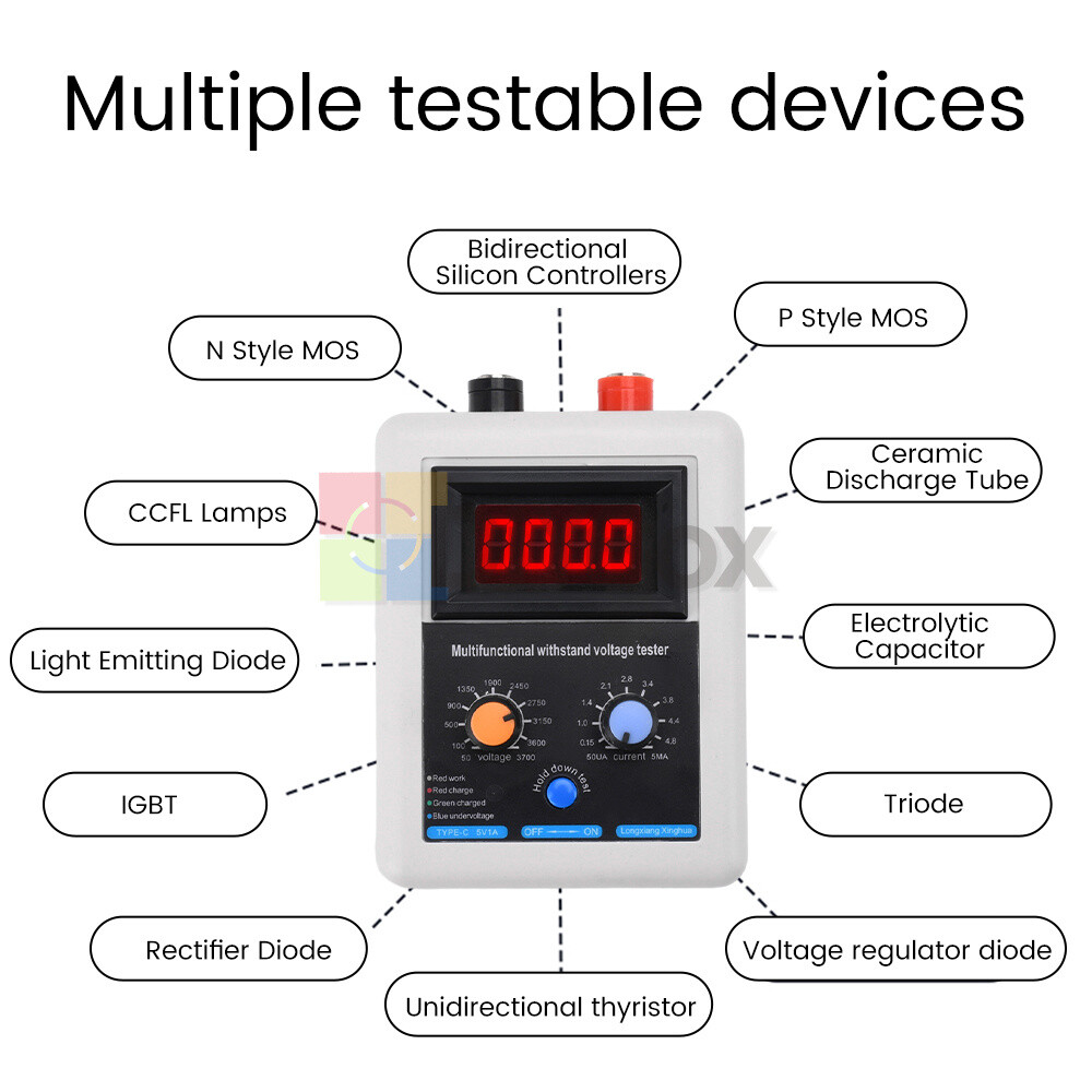 0V-3500V IGBT Voltage Capability Transistor Tester Diode MOS Triode LED Voltage