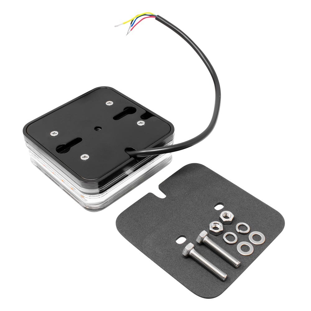 Class 1 Amber LED Mini Warning Light & Aluminum Mirror Mount Bracket Kit