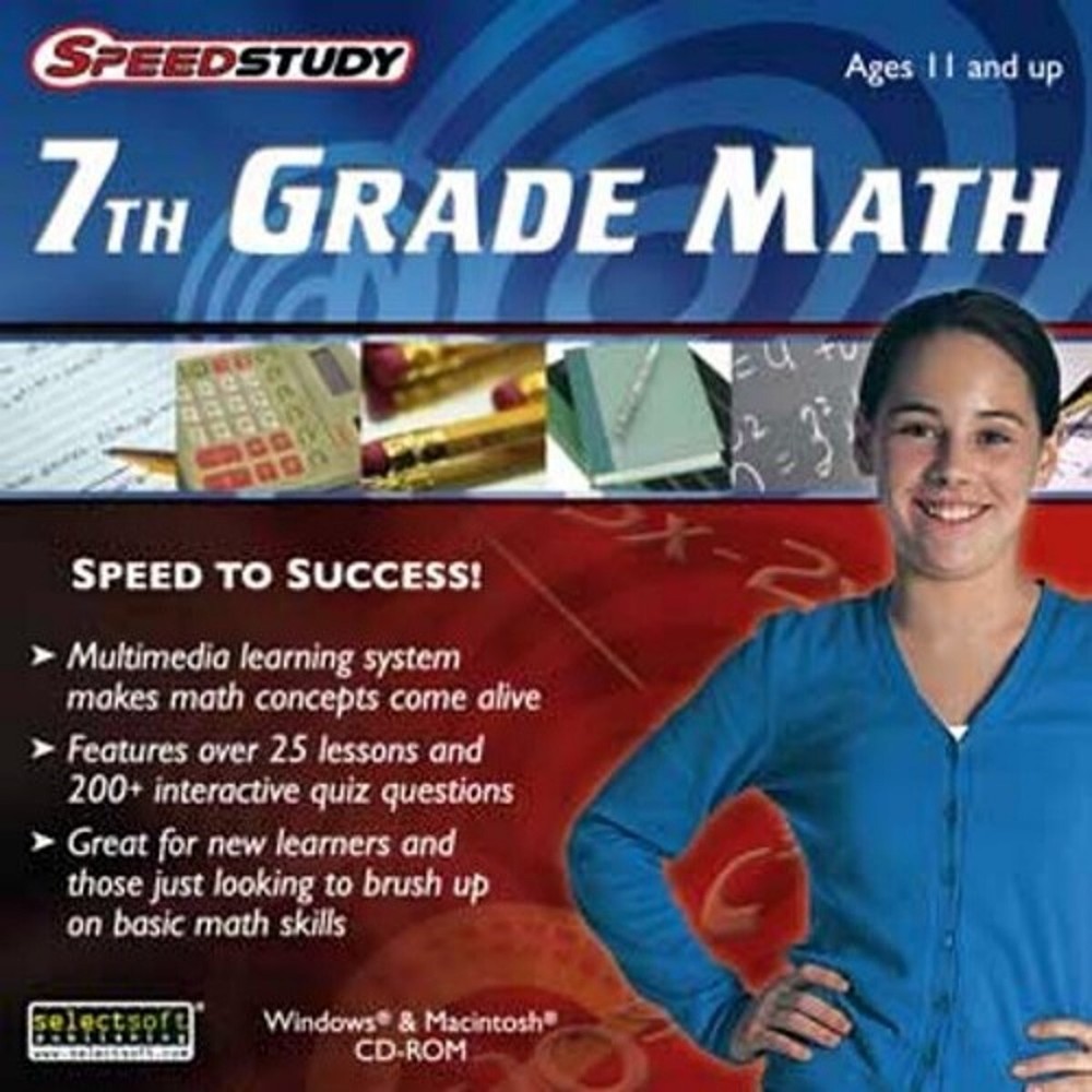 SpeedStudy 7th Grade Math - Build Key Concept Skills PC Software Sealed New