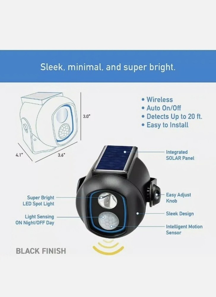 Solar Wireless Security Light Motion Sensor Sensor Sentry Solar Outdoor New