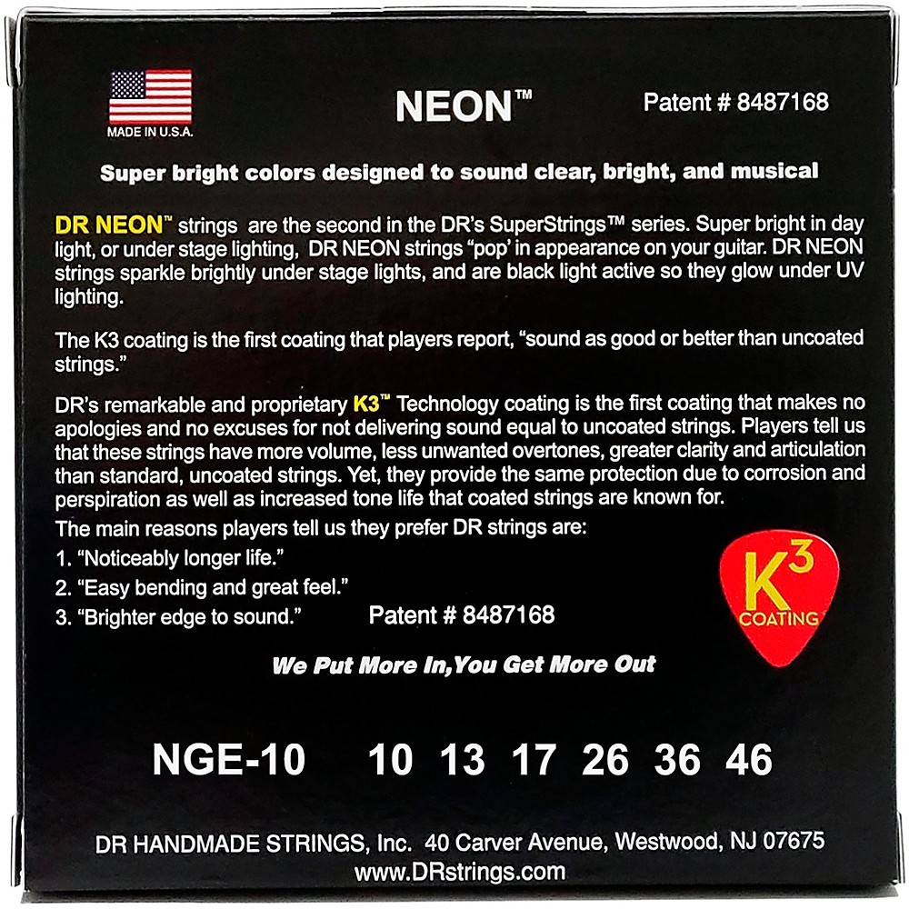 DR Strings Neon Green Electric Guitar Strings Medium