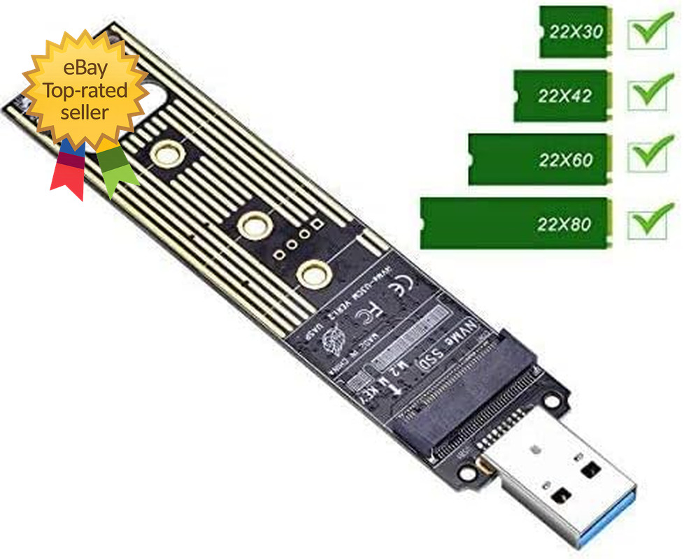 M.2 NVME USB 3.1 Adapter, M Key M.2 NVME to USB Card Reader USB 3.1 Gen 2 Bridge
