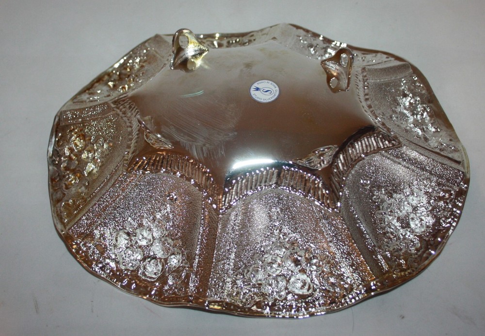 Studio Silversmiths Oval Footed Tray 10" X 8" X 3.5"H New in Box