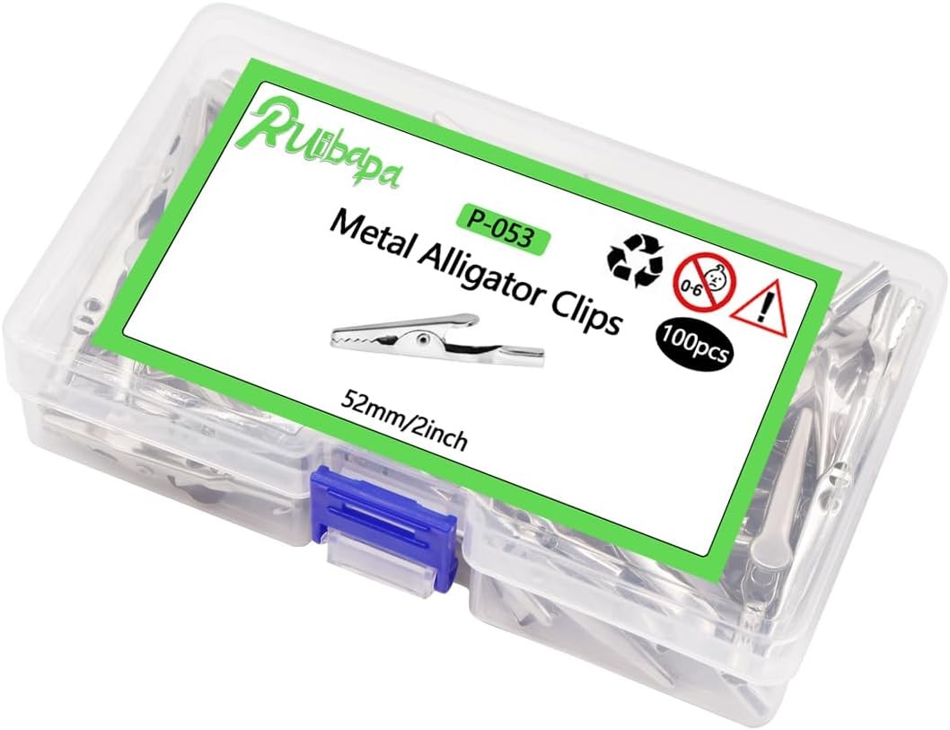 100 Pcs Metal Alligator Clips 52 Mm for Household Soldering and Electrical Test