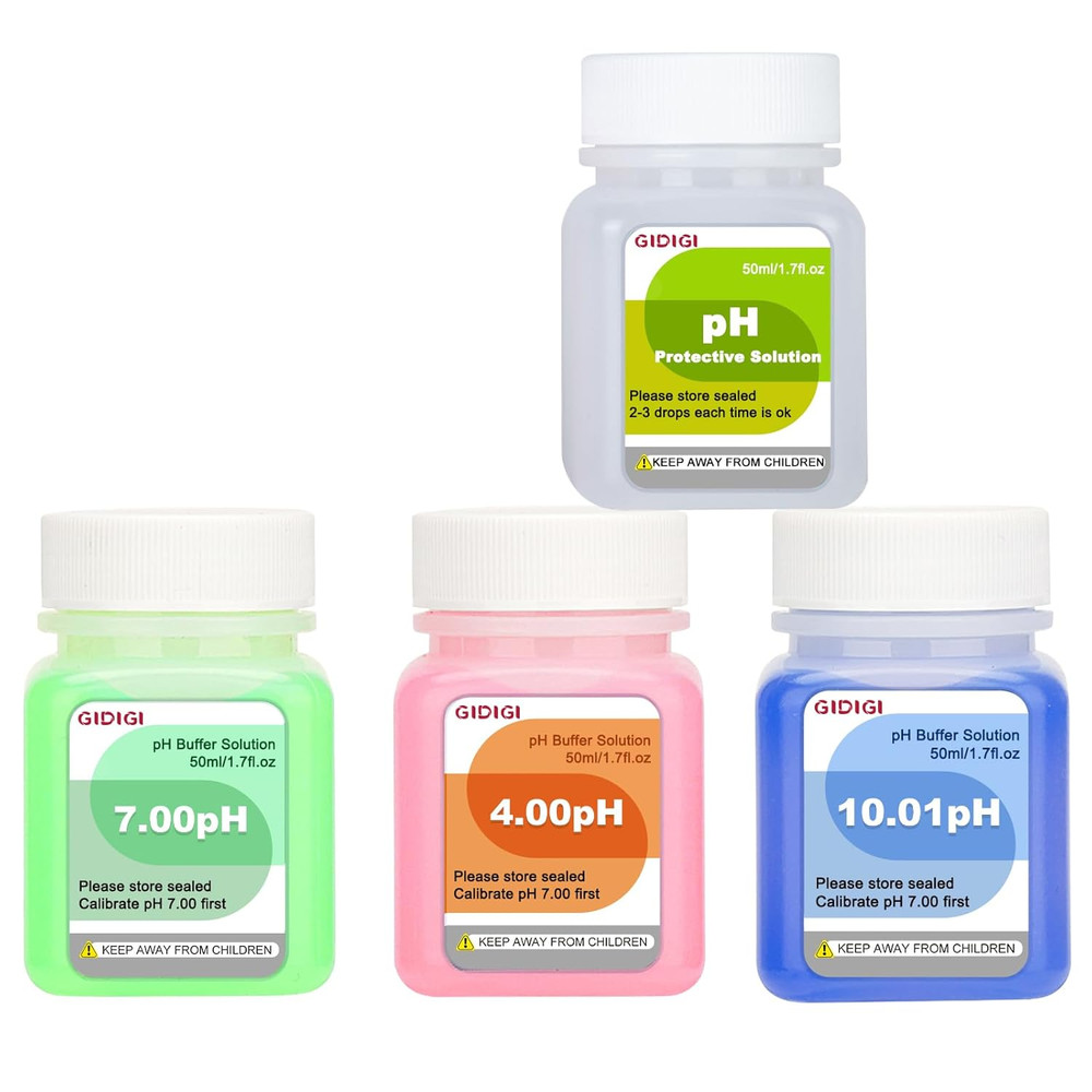 Ph Calibration Solution Kit (4,7,10 Ph Buffer Solution) & Ph Electrode Storage
