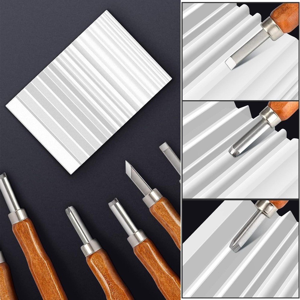 Wood Carving Sharpener 1000 Grit Whetstone with Grooves for Chisels Gouges