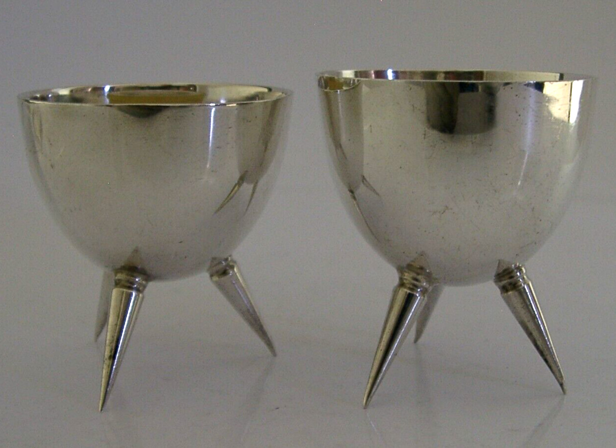 SUPERB MID CENTURY MODERN STERLING SILVER SALT PEPPER CRUET SET 1996/97 118g