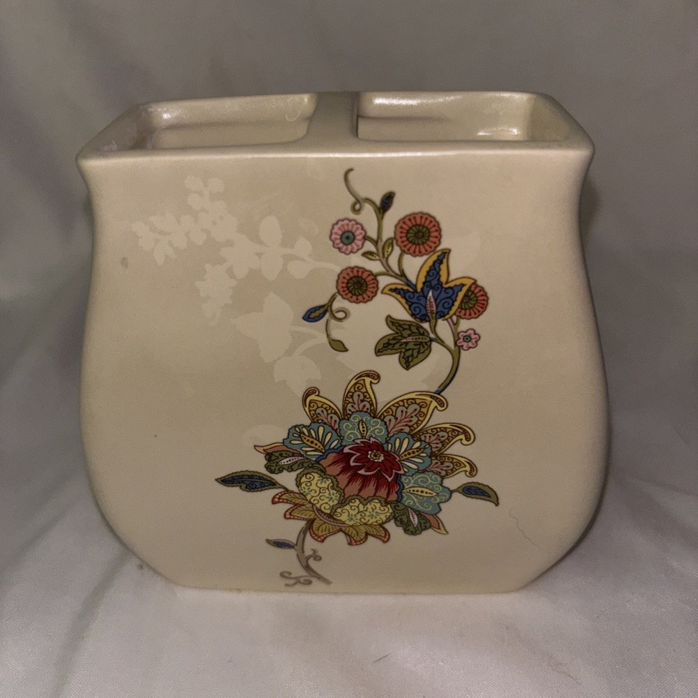 J. Queen KEY LARGO Floral Pattern Design TOOTHBRUSH HOLDER Bathroom Vanity