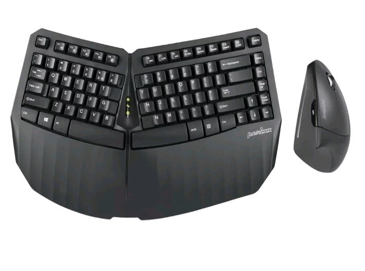Perixx PERIDUO-813B US, Wireless Ergonomic Compact Keyboard & Vertical Mouse