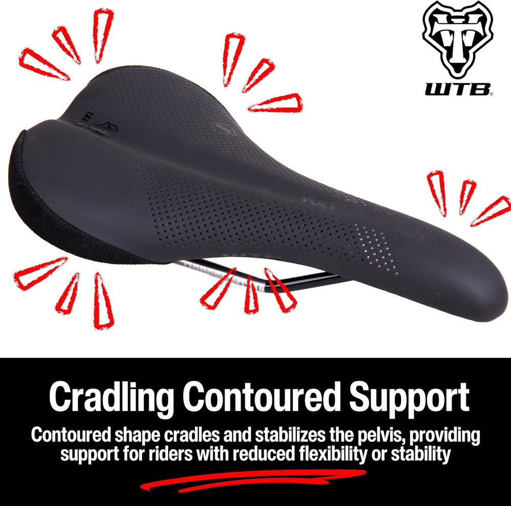 Volt Bike Seat (Saddle) - Comfortable Medium Thickness Padding - Mountain, Grave